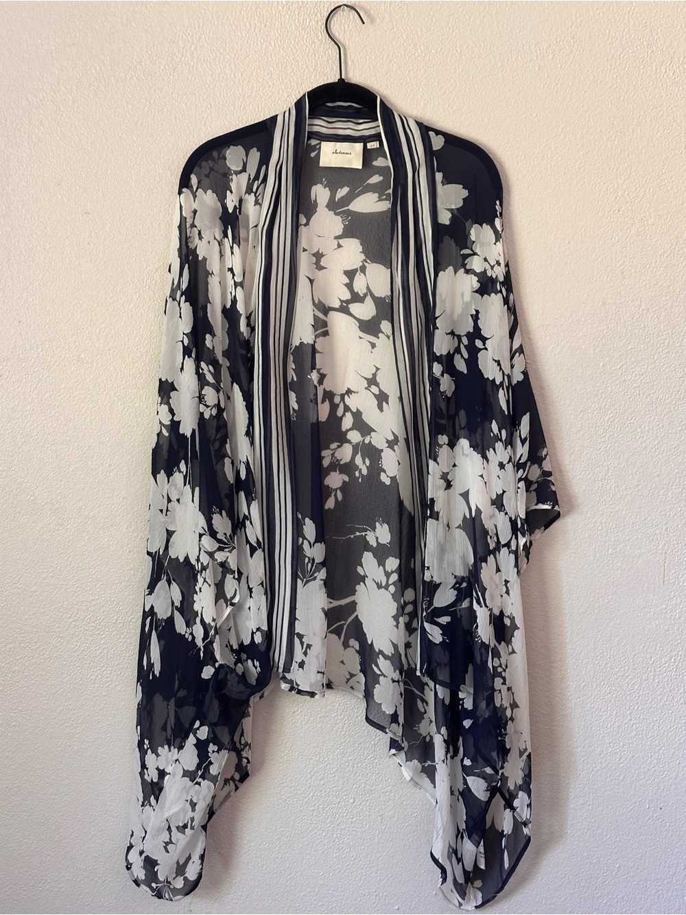 elevenses Black & White Floral Sheer Cardigan